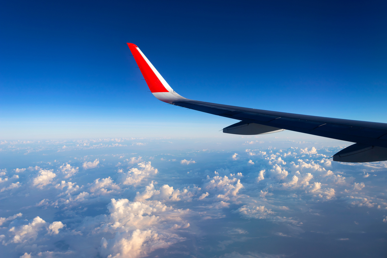 Bangkok, Thailand - NOVEMBER 22, 2018 : Airbus 320 airasia, Thailand low-cost airline. View from the plane window by airasia airline